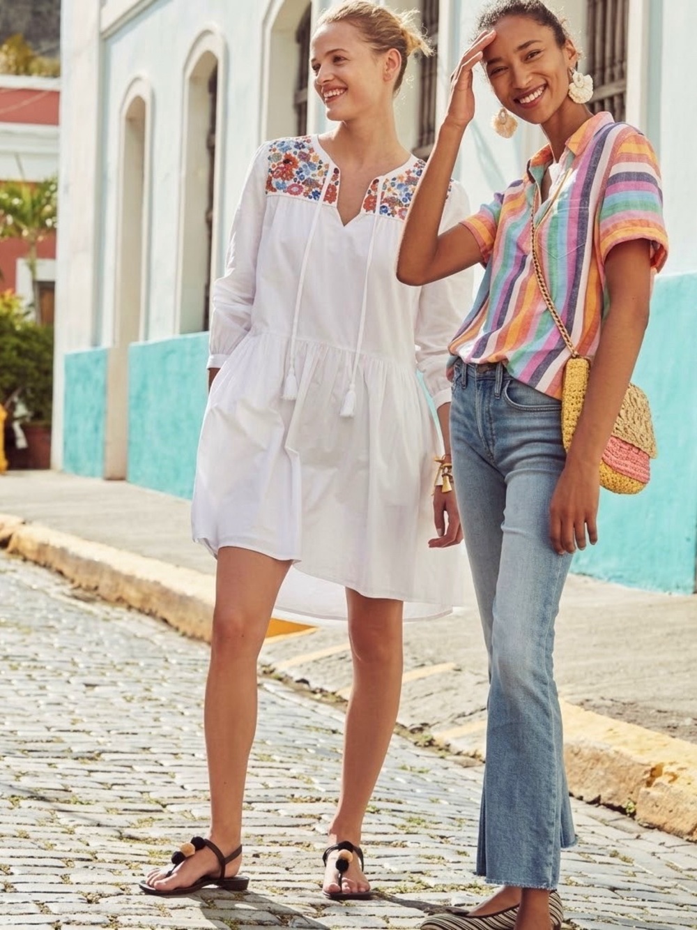 J.Crew Cotton Poplin Dress with Farmer's Market Embroidery Size M